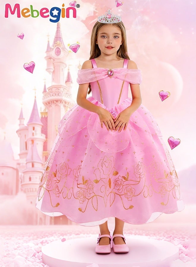 MEBEGIN Deluxe Princess Costume Set with 8PCS Accessaries, Fancy Elegant Off Shoulder Frock, Fairy Dress with Exquisite Decoration, Suitable for Party, Birthday, Funfair, Stage Performance, Cosplay and Any Other Special Occasions - Image 2